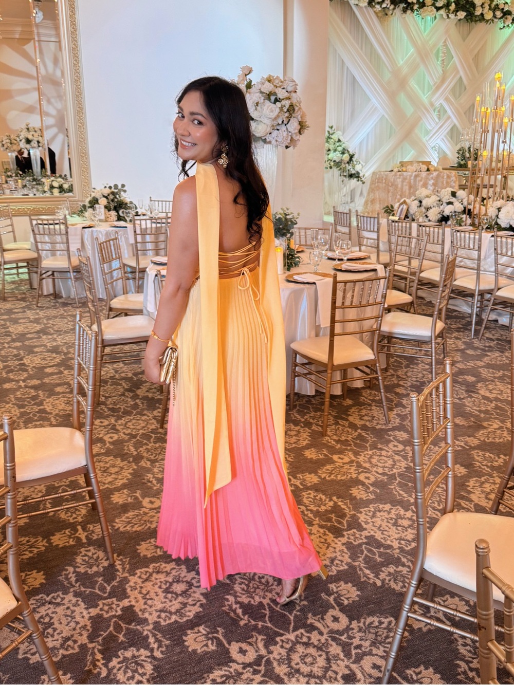 Hello Molly Ombre Yellow to Pink Maxi Scarf Dress - Picture 2 of 3